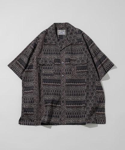 FREAK'S STORE Relaxed Fit Batik Print Open Collar Shirt/African Pattern 印花短袖襯衫