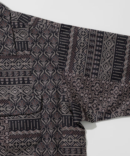 FREAK'S STORE Relaxed Fit Batik Print Open Collar Shirt/African Pattern 印花短袖襯衫