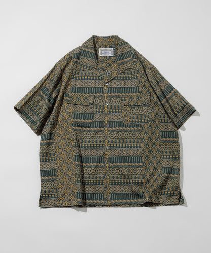 FREAK'S STORE Relaxed Fit Batik Print Open Collar Shirt/African Pattern 印花短袖襯衫