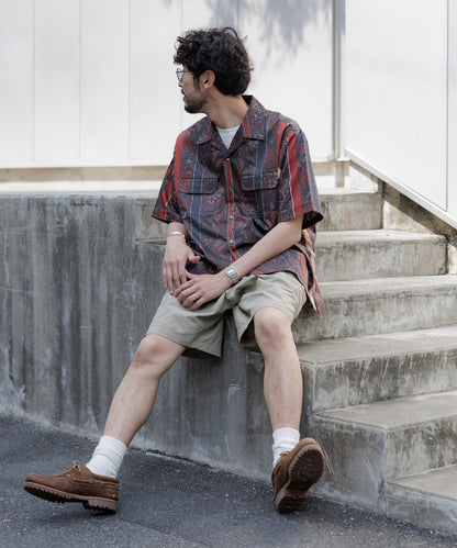 FREAK'S STORE Relaxed Fit Batik Print Open Collar Shirt/Floral 印花短袖襯衫