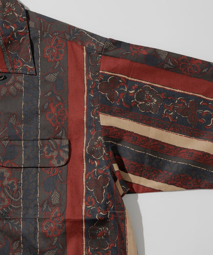 FREAK'S STORE Relaxed Fit Batik Print Open Collar Shirt/Floral 印花短袖襯衫