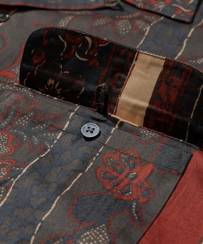 FREAK'S STORE Relaxed Fit Batik Print Open Collar Shirt/Floral 印花短袖襯衫