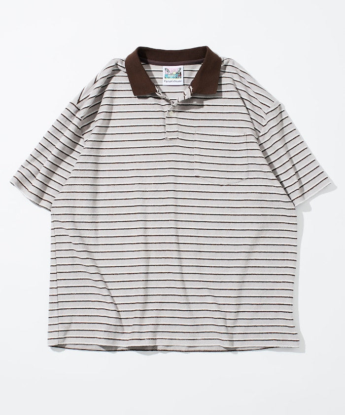 FREAK'S STORE Beach & Festival  Multi-border pile polo shirt short sleeve 條紋短袖Polo衫