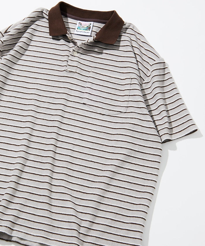 FREAK'S STORE Beach & Festival  Multi-border pile polo shirt short sleeve 條紋短袖Polo衫