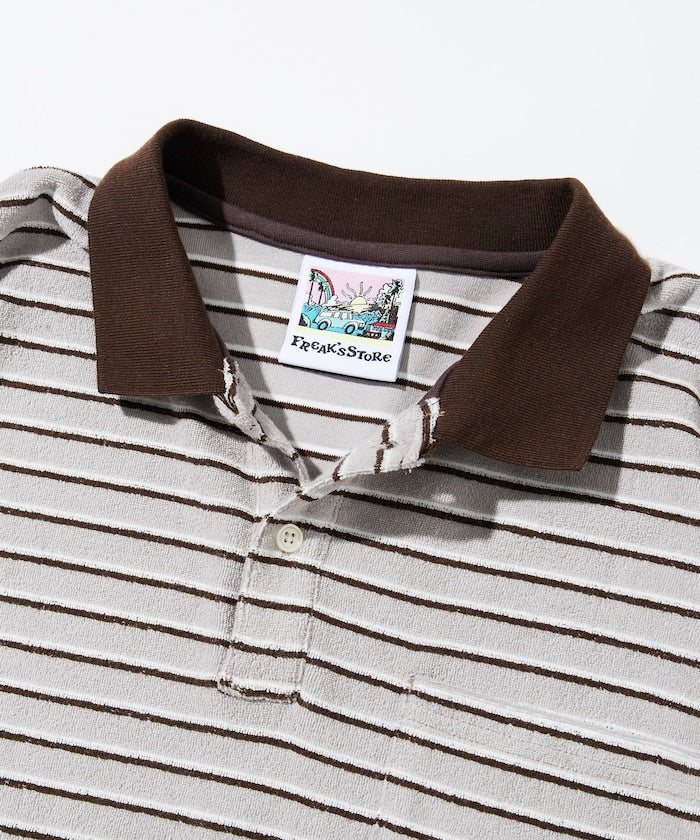 FREAK'S STORE Beach & Festival  Multi-border pile polo shirt short sleeve 條紋短袖Polo衫
