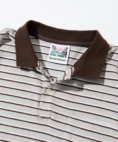 FREAK'S STORE Beach & Festival  Multi-border pile polo shirt short sleeve 條紋短袖Polo衫