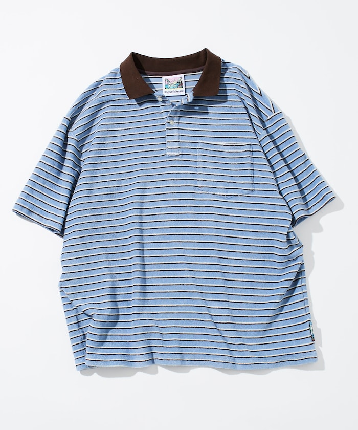 FREAK'S STORE Beach & Festival  Multi-border pile polo shirt short sleeve 條紋短袖Polo衫