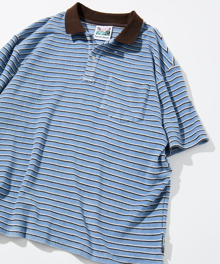 FREAK'S STORE Beach & Festival  Multi-border pile polo shirt short sleeve 條紋短袖Polo衫