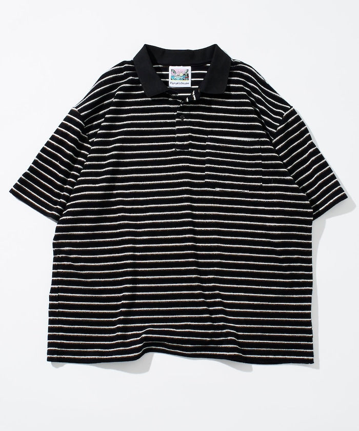 FREAK'S STORE Beach & Festival  Multi-border pile polo shirt short sleeve 條紋短袖Polo衫
