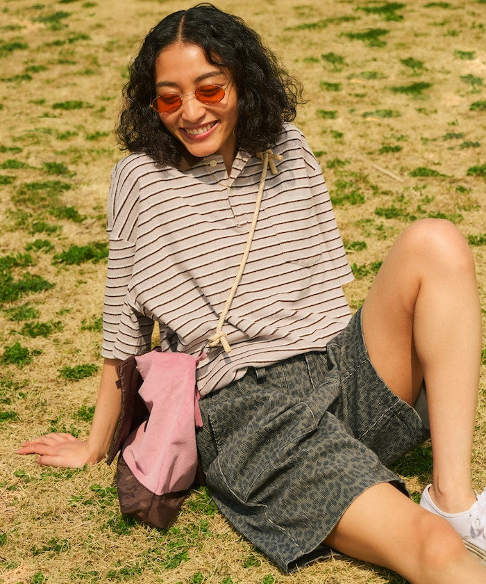 FREAK'S STORE Beach & Festival  Multi-border pile polo shirt short sleeve 條紋短袖Polo衫