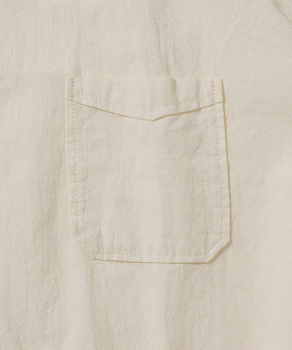 HINSON wrinkled relaxed fit regular collar short 口袋短袖襯衫
