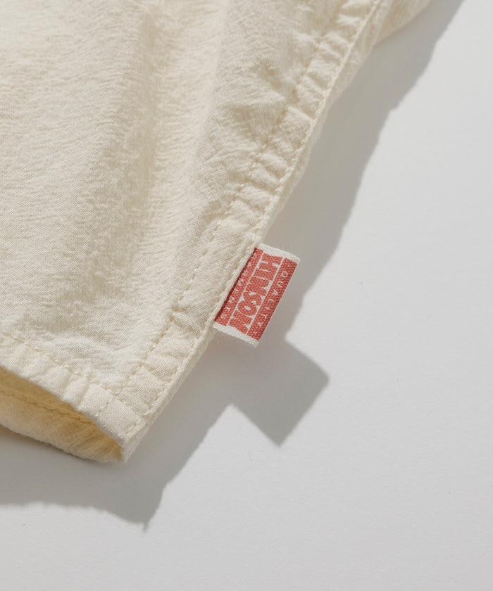 HINSON wrinkled relaxed fit regular collar short 口袋短袖襯衫