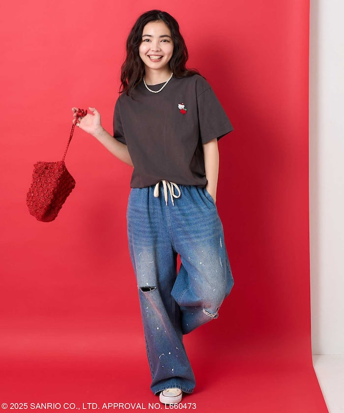 FREAK'S STORE X SANRIO HELLO KITTY 刺繡圖案短袖T恤