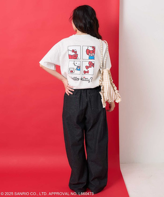 FREAK'S STORE X SANRIO HELLO KITTY 限定 背面四格印花短袖T恤