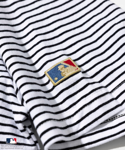FREAK'S STORE MLB Major League Baseball Pin Border T-Shirt 短袖條紋T恤