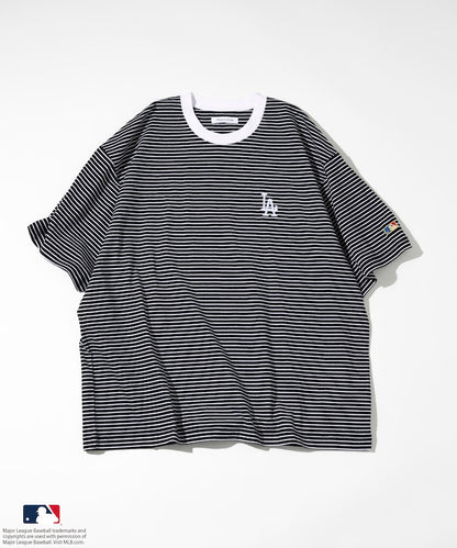 FREAK'S STORE MLB Major League Baseball Pin Border T-Shirt 短袖條紋T恤