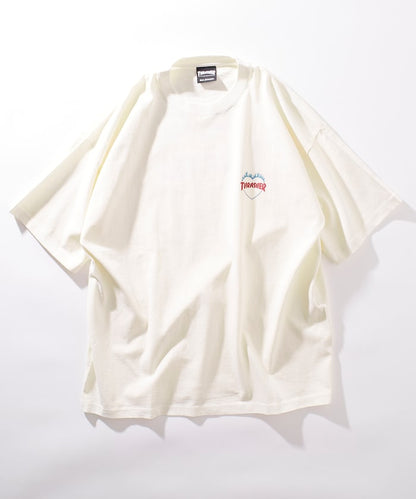 PUBLUX x THRASHER Back logo flame heart TEE 限定印花短袖T恤