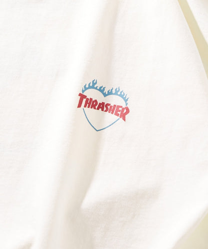 PUBLUX x THRASHER Back logo flame heart TEE 限定印花短袖T恤
