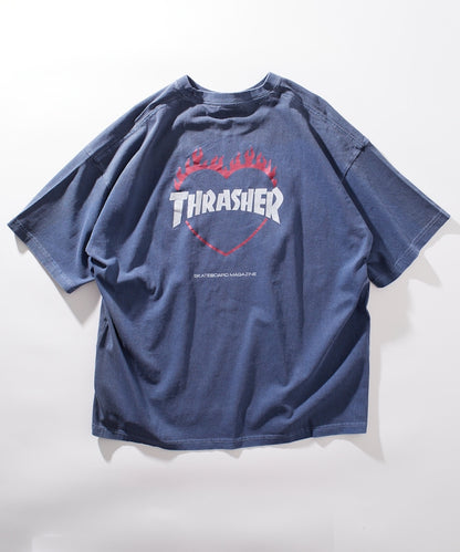 PUBLUX x THRASHER Back logo flame heart TEE 限定印花短袖T恤