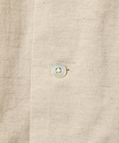 HINSON Custom cotton linen open collar short sleeve shirt 棉麻短袖襯衫