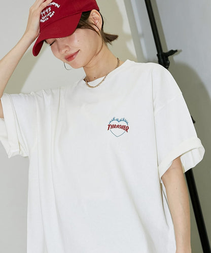 PUBLUX x THRASHER Back logo flame heart TEE 限定印花短袖T恤