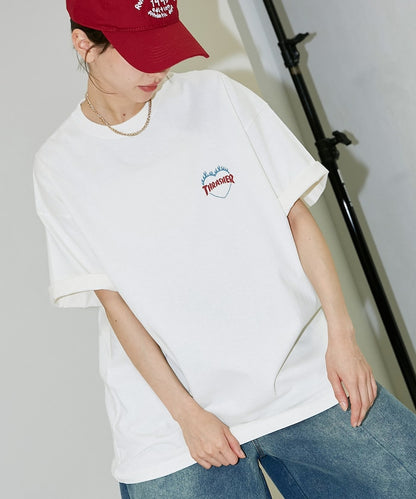 PUBLUX x THRASHER Back logo flame heart TEE 限定印花短袖T恤