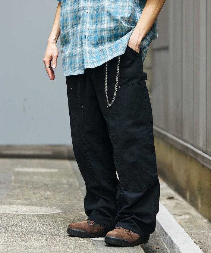 FREAK'S STORE Wide silhouette double knee work Pants 寬版工裝褲