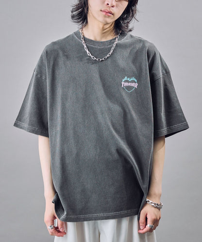 PUBLUX x THRASHER Back logo flame heart TEE 限定印花短袖T恤