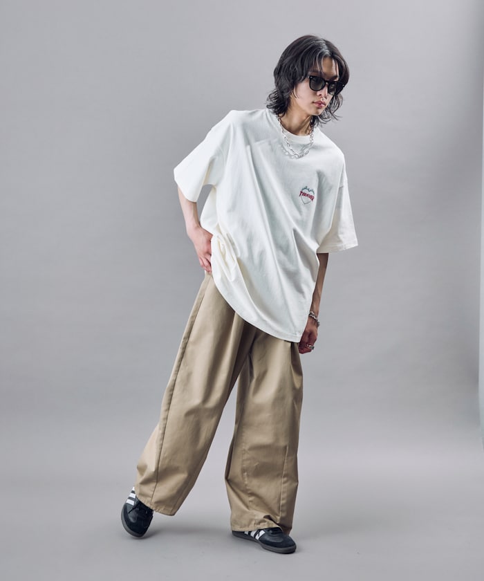 PUBLUX x THRASHER Back logo flame heart TEE 限定印花短袖T恤