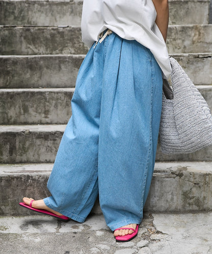 FREAK'S STORE Linen blend curved easy Pants 亞麻混紡休閒牛仔褲