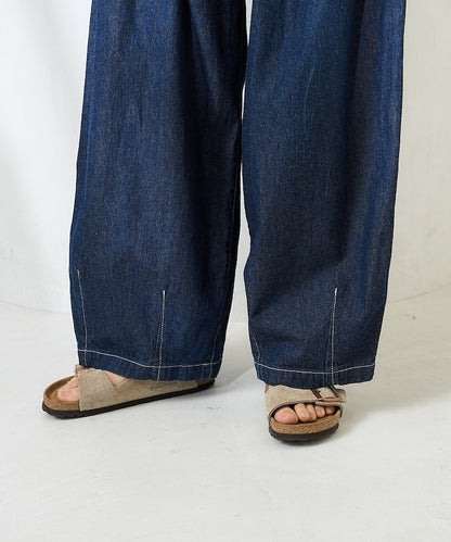 FREAK'S STORE Linen blend curved easy Pants 亞麻混紡休閒牛仔褲