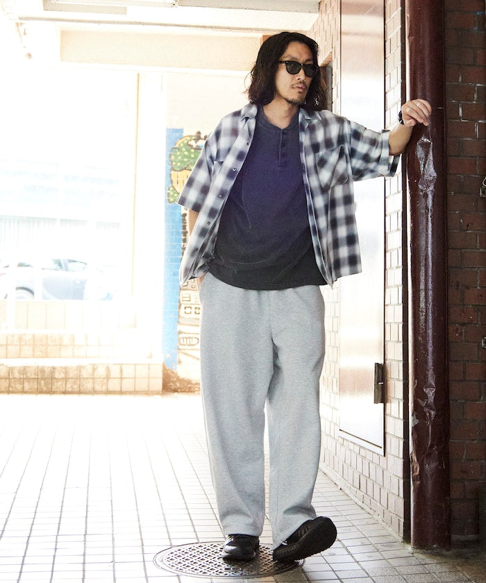 FREAK’S STORE Murabreach processed open collar ombre check shirt 漸層格紋短袖襯衫