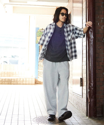 FREAK’S STORE Murabreach processed open collar ombre check shirt 漸層格紋短袖襯衫