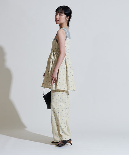 FREAK'S STORE 鄉村風花朵燈芯絨吊帶背心