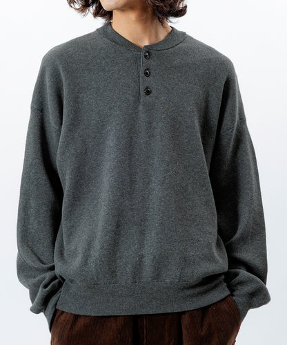 FREAK'S STORE Relax Fit Easy-Care Washable Henley Knit 亨利領長袖針織衫【預約商品 | 2025/12上旬出貨】