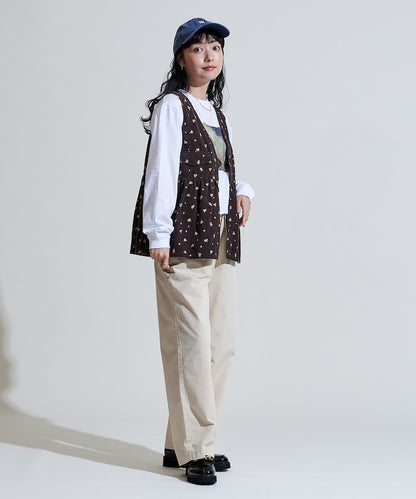 FREAK'S STORE 鄉村風花朵燈芯絨背心