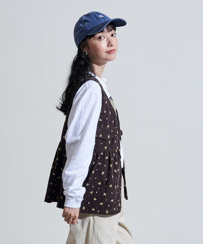 FREAK'S STORE 鄉村風花朵燈芯絨背心