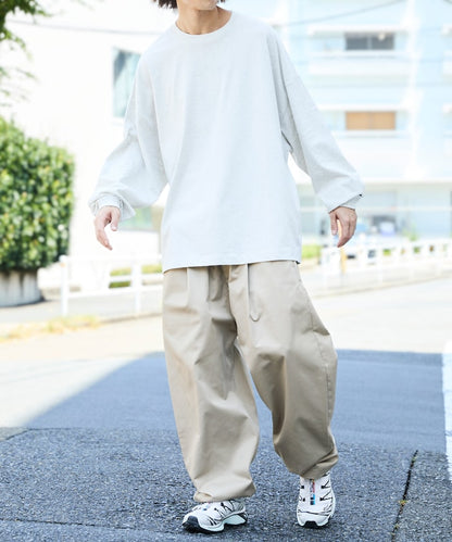 FREAK'S STORE X CHOW DOWN Wide silhouette crew neck long sleeve T-shirt 寬版刺繡長袖上衣