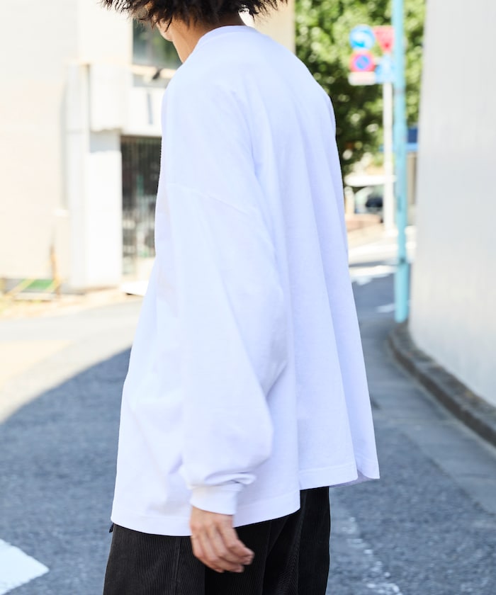 FREAK'S STORE X CHOW DOWN Wide silhouette crew neck long sleeve T-shirt 寬版刺繡長袖上衣