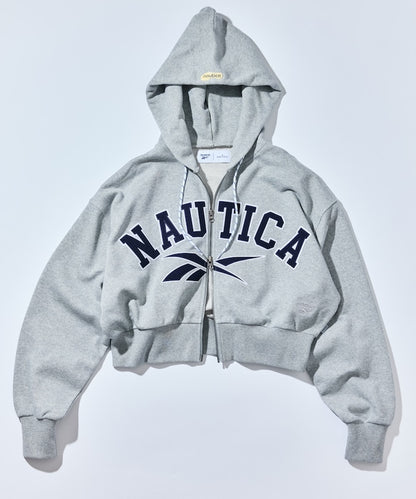 Reebok × NAUTICA 限定 聯名LOGO短版拉鍊連帽外套【預約商品 | 2025/10下旬出貨】