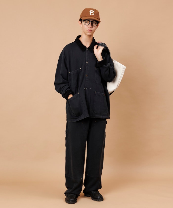UNIVERSAL OVERALL powder-finished corduroy collar sweatshirt coverall 復古燈芯絨領工裝外套