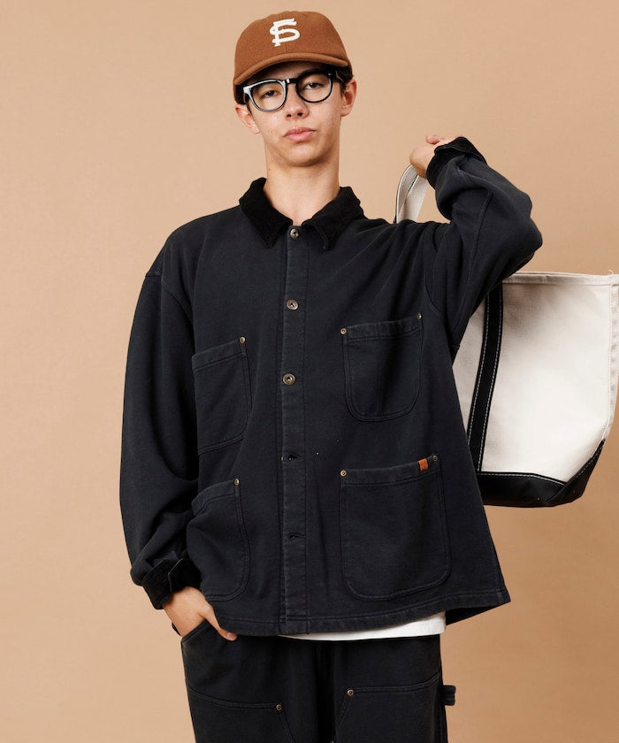 UNIVERSAL OVERALL powder-finished corduroy collar sweatshirt coverall 復古燈芯絨領工裝外套