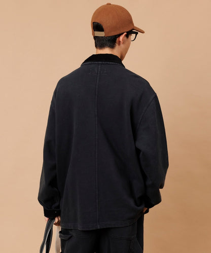 UNIVERSAL OVERALL powder-finished corduroy collar sweatshirt coverall 復古燈芯絨領工裝外套