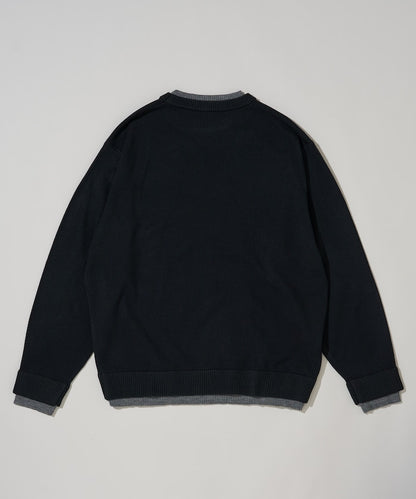 U.S. POLO ASSN. FAKE LAYERED KNIT 長袖刺繡LOGO針織衫