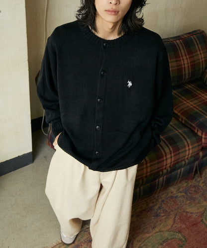 U.S. POLO ASSN. CREW NECK KNIT CARDIGAN 刺繡LOGO 圓領針織開襟衫