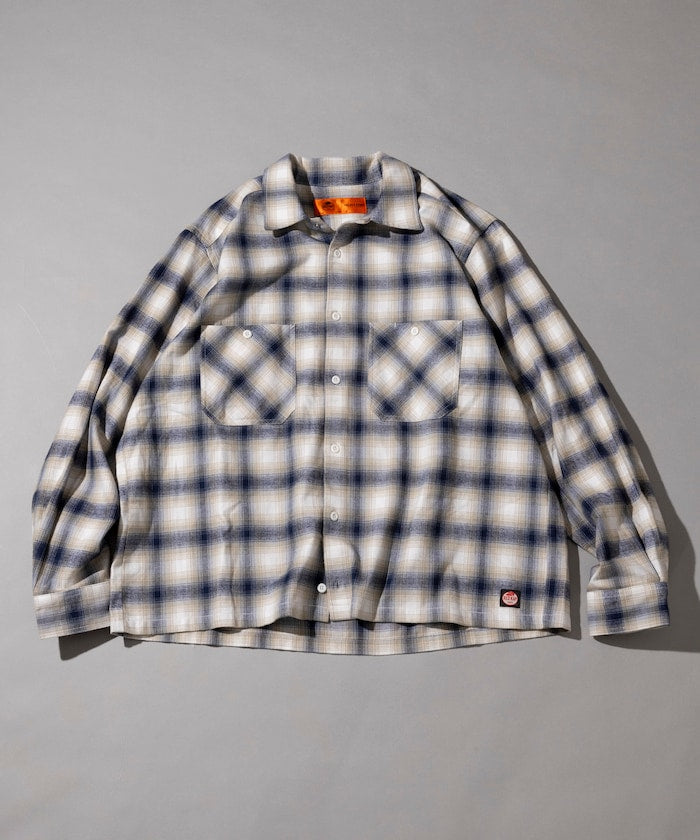RED KAP flannel cropped long-sleeve work shirt 法蘭絨長袖格紋襯衫