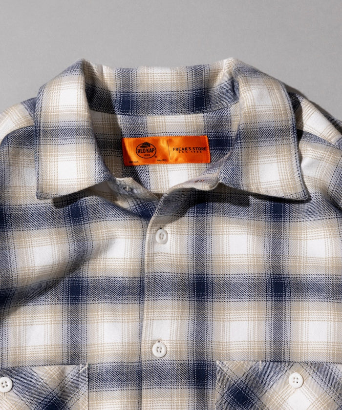 RED KAP flannel cropped long-sleeve work shirt 法蘭絨長袖格紋襯衫