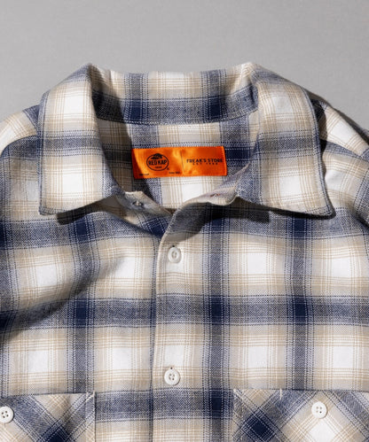 RED KAP flannel cropped long-sleeve work shirt 法蘭絨長袖格紋襯衫