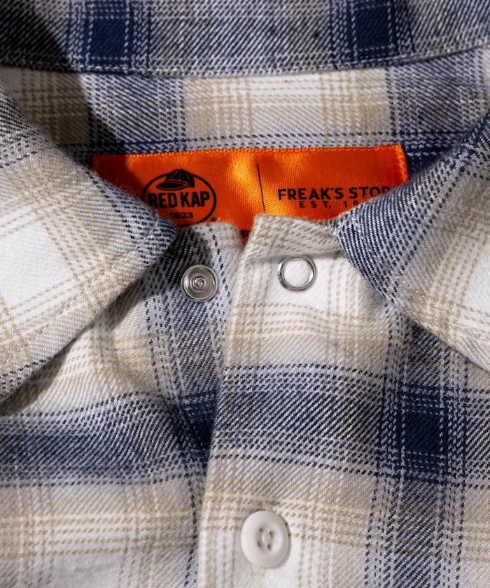 RED KAP flannel cropped long-sleeve work shirt 法蘭絨長袖格紋襯衫