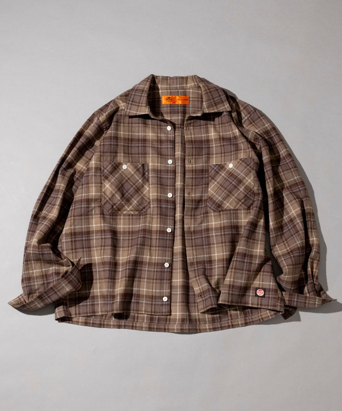 RED KAP flannel cropped long-sleeve work shirt 法蘭絨長袖格紋襯衫